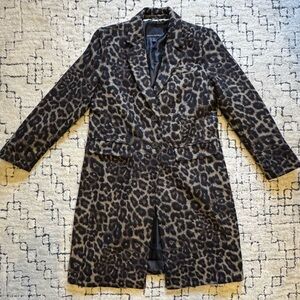 Like New Banana Republic Leopard Topcoat, sz S Petite